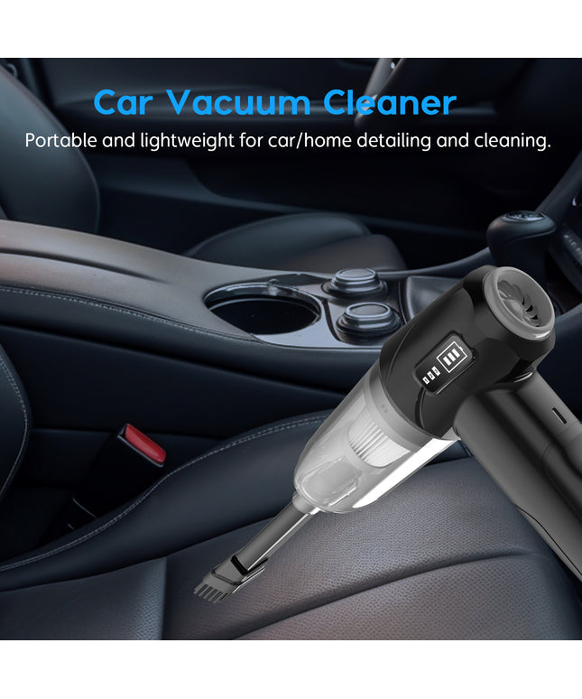 Car Vacuum Cleaner Cordless, 3 Gears Handheld Vacuum&Air Duster, 15000PA Suction High Power Wet/Dry Use Vacuum Cleaner with Multi-nozzles and Floor Brush for Vehicle/Home/Office