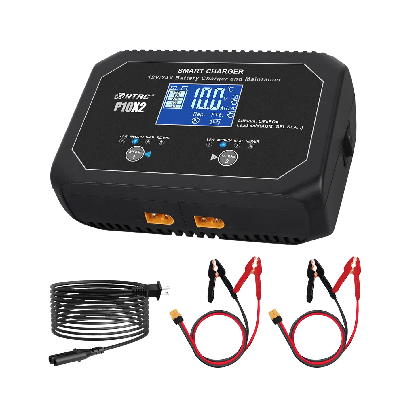 20-Amp Smart Battery Charger,12V/20A and  24V/10A.Lithium,Lifepo4,Lead-Acid(AGM/Gel/SLA..) Car Battery  Charger,Trickle Charger, Maintainer/Pulse Repair