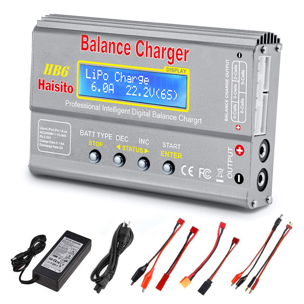 LiPo Battery Charger Discharger with Balance, 80W 6A RC Battery