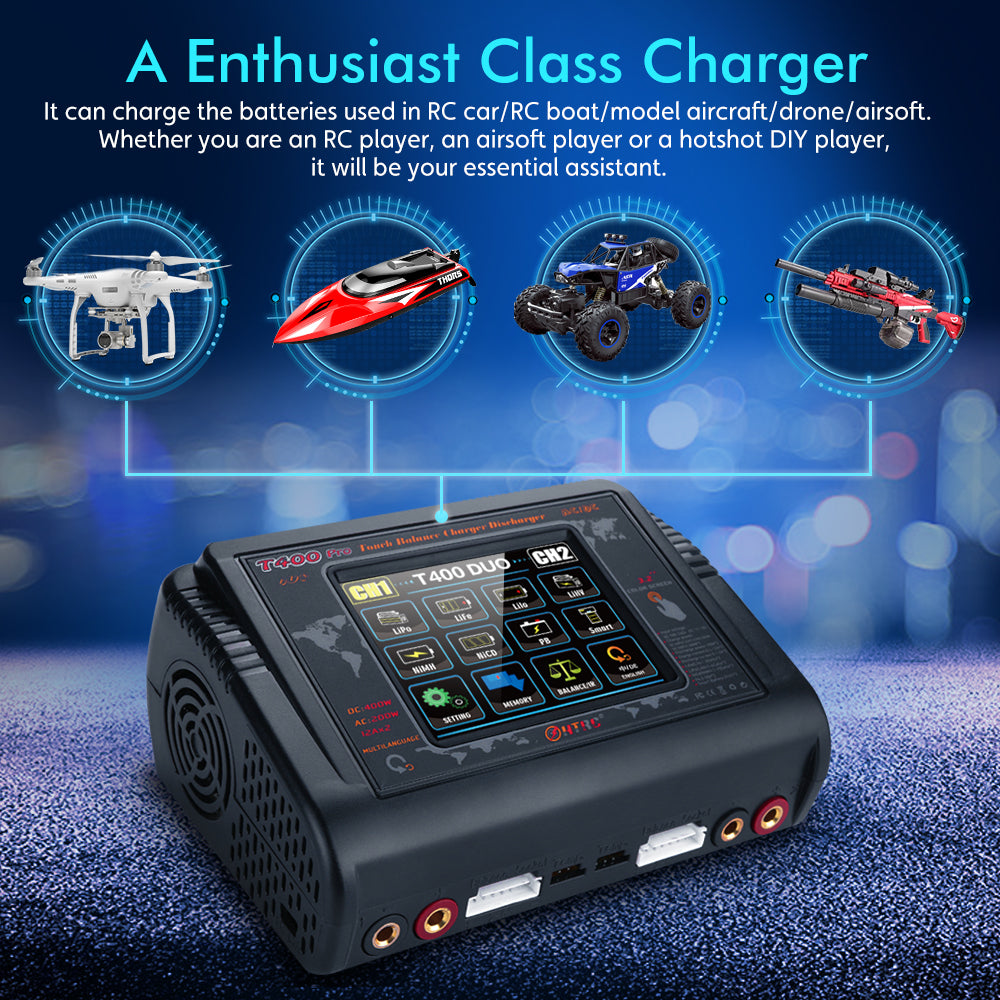 HTRC T240 Touch LIPO Balance Charger Airplane Model Lithium
